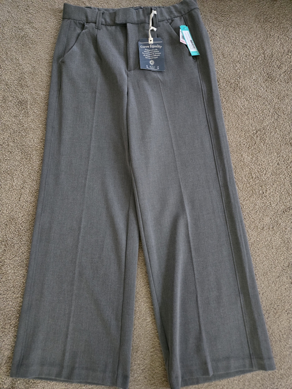Democracy Gray Ab Solution Skyrise Wide-Leg Dress Pants 10 Mold & Hold Slimming - Picture 12 of 15